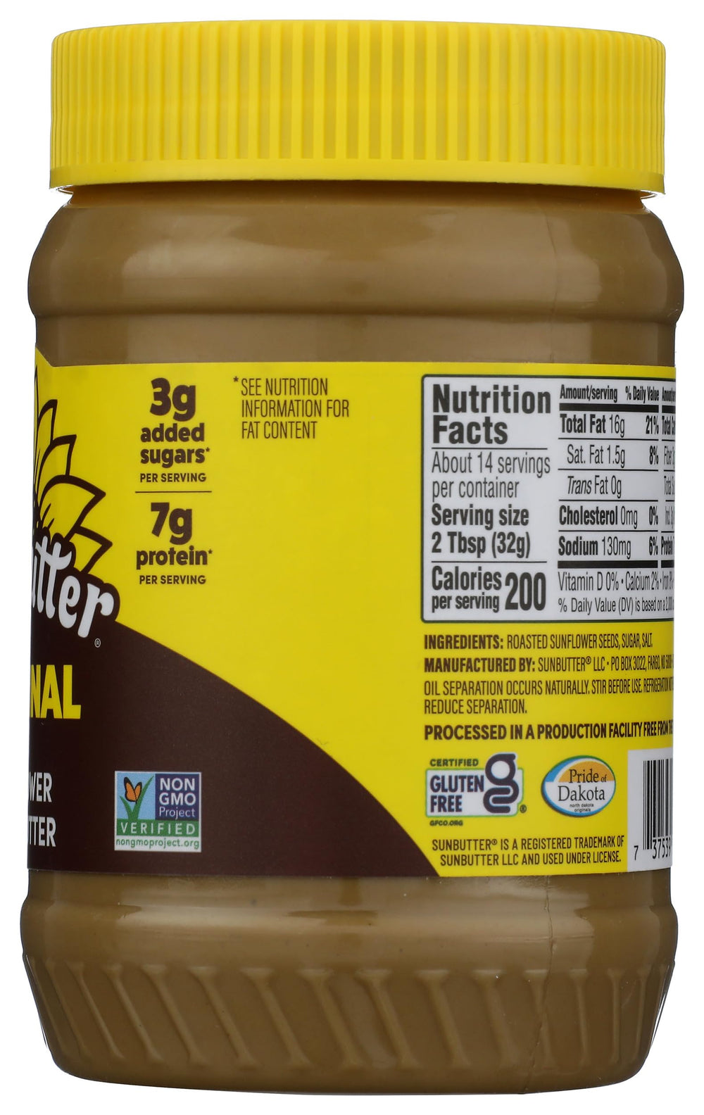 SunButter jar on pantry shelf with clean-label packaging