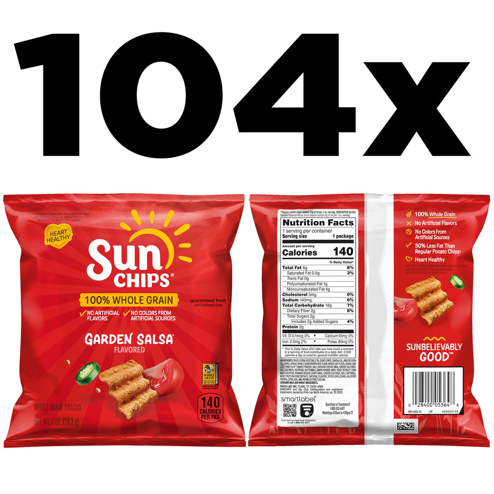 SunChips Garden Salsa 1oz bag front, perfect lunchbox portion.