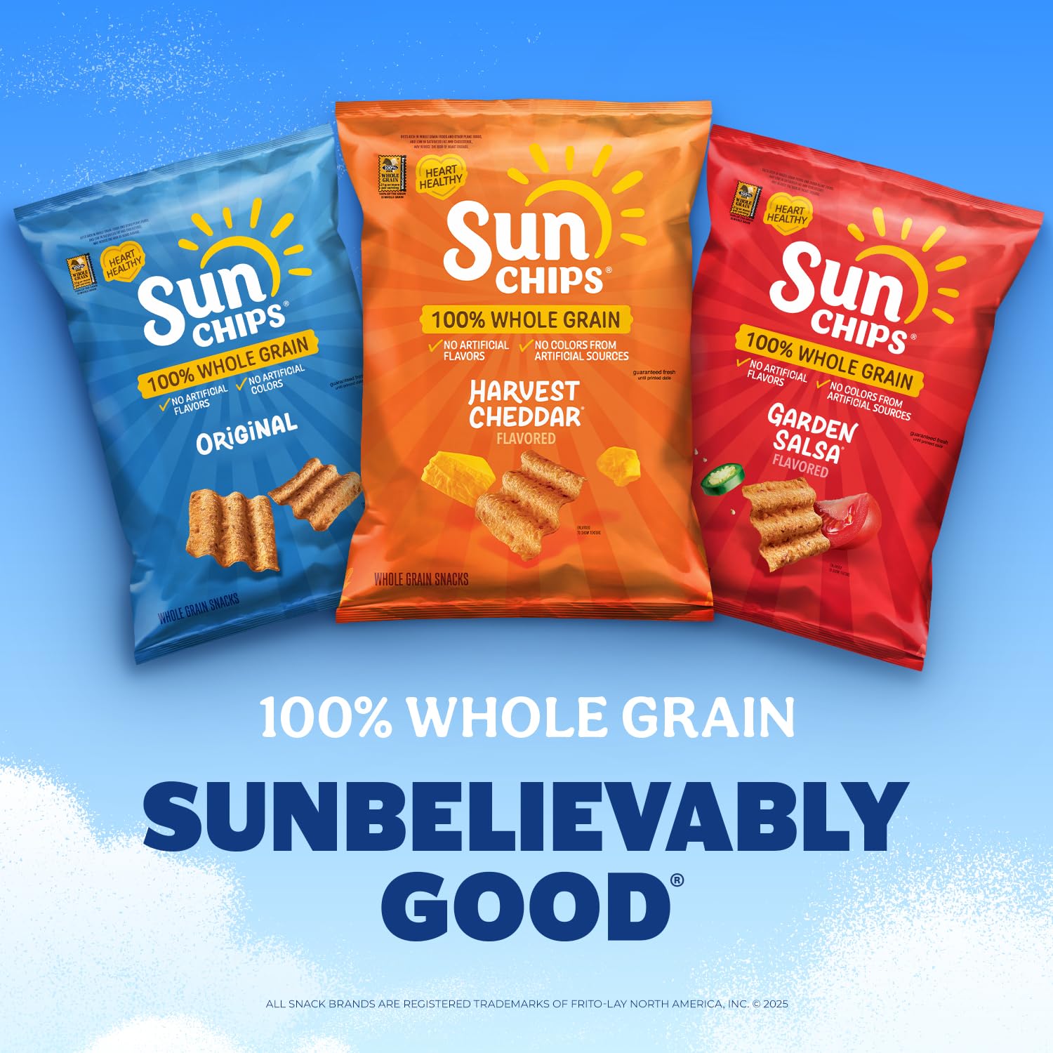 SunChips Harvest Cheddar nutrition label featuring fat information