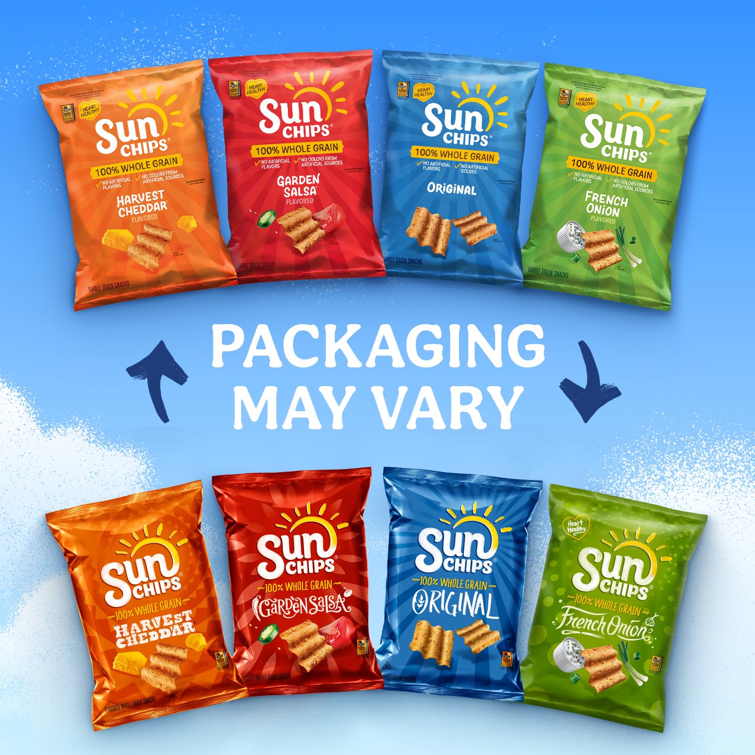 SunChips Harvest Cheddar packaging view without extra branding