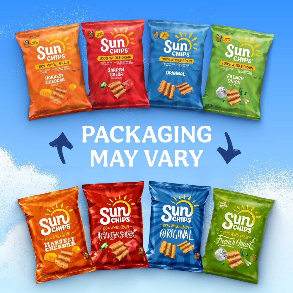 SunChips Harvest Cheddar packaging view without extra branding
