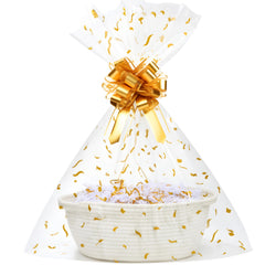 SUNCOLOR gift basket with cotton rope showing durable storage capability