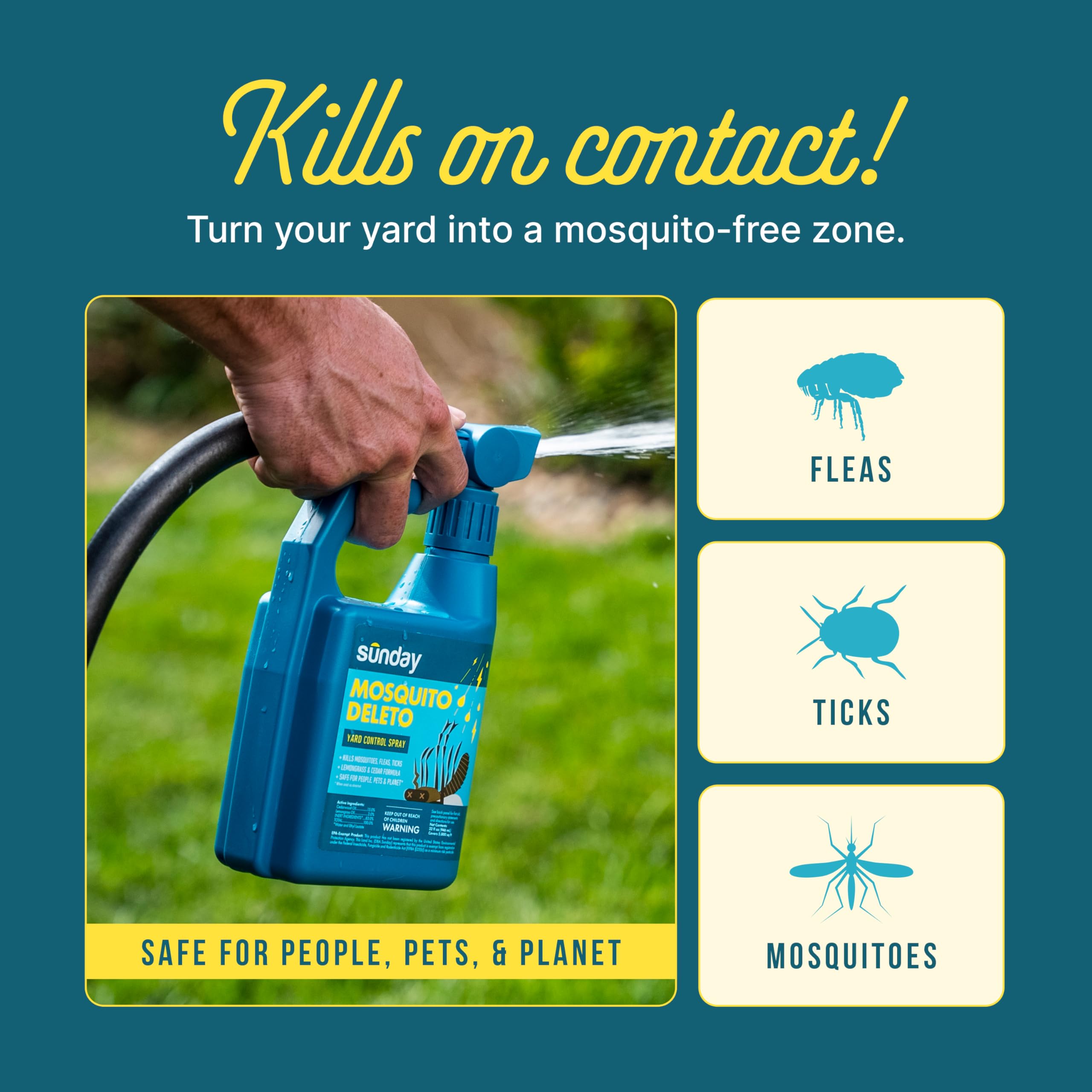 Sunday Mosquito Deleto lemongrass cedar label highlights natural ingredients.