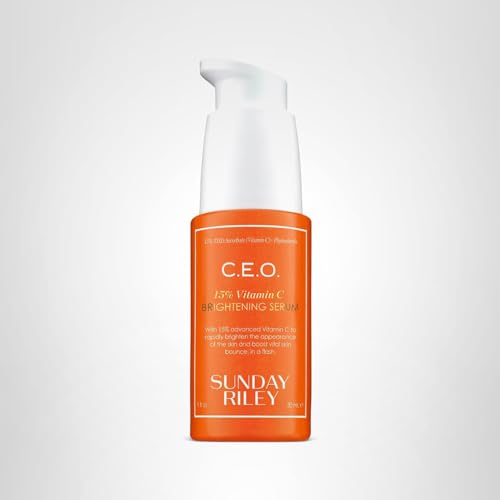 Morning sunlight on Sunday Riley C.E.O. serum bottle hints at daytime glow