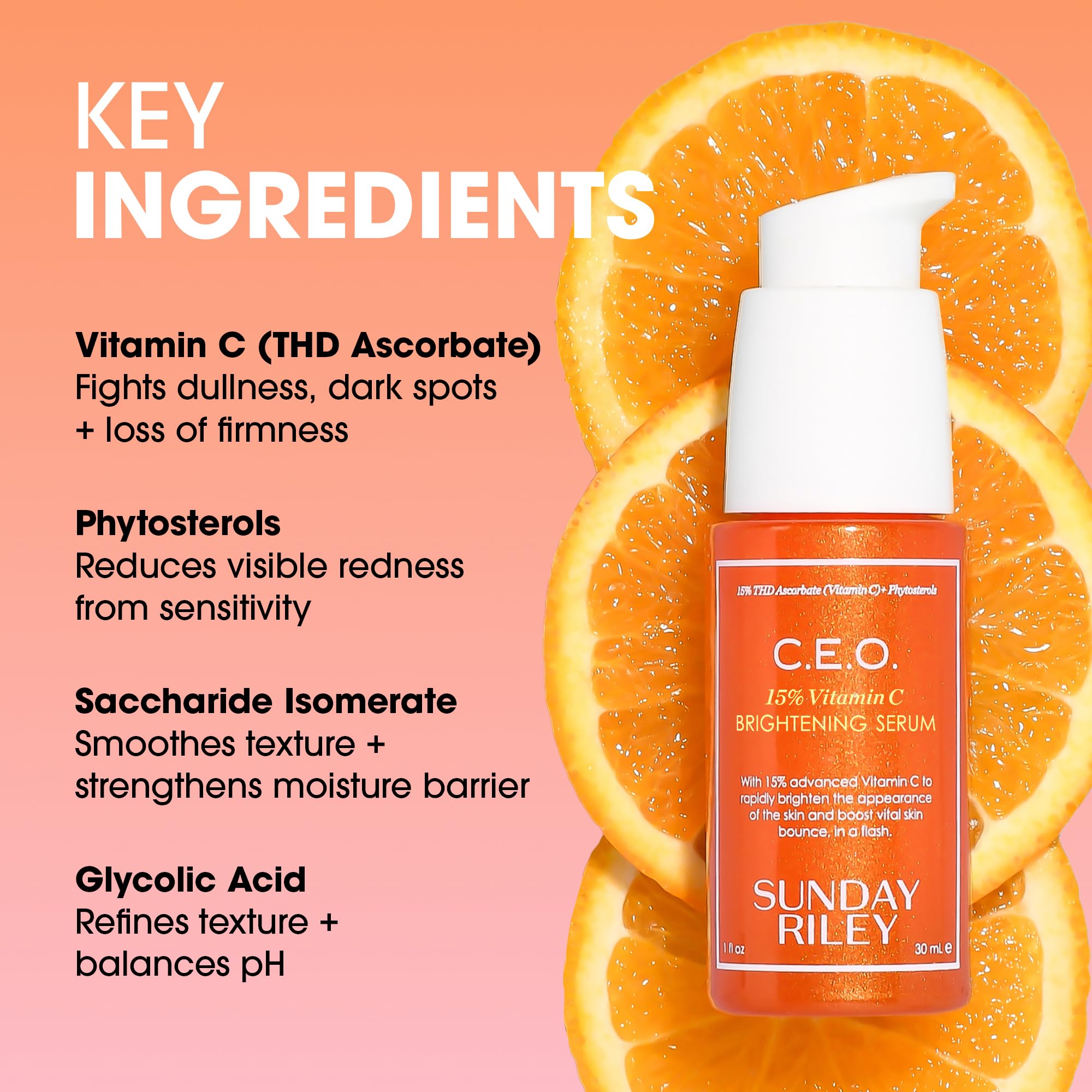 Sunday Riley C.E.O. serum on vanity for daily brightening ritual