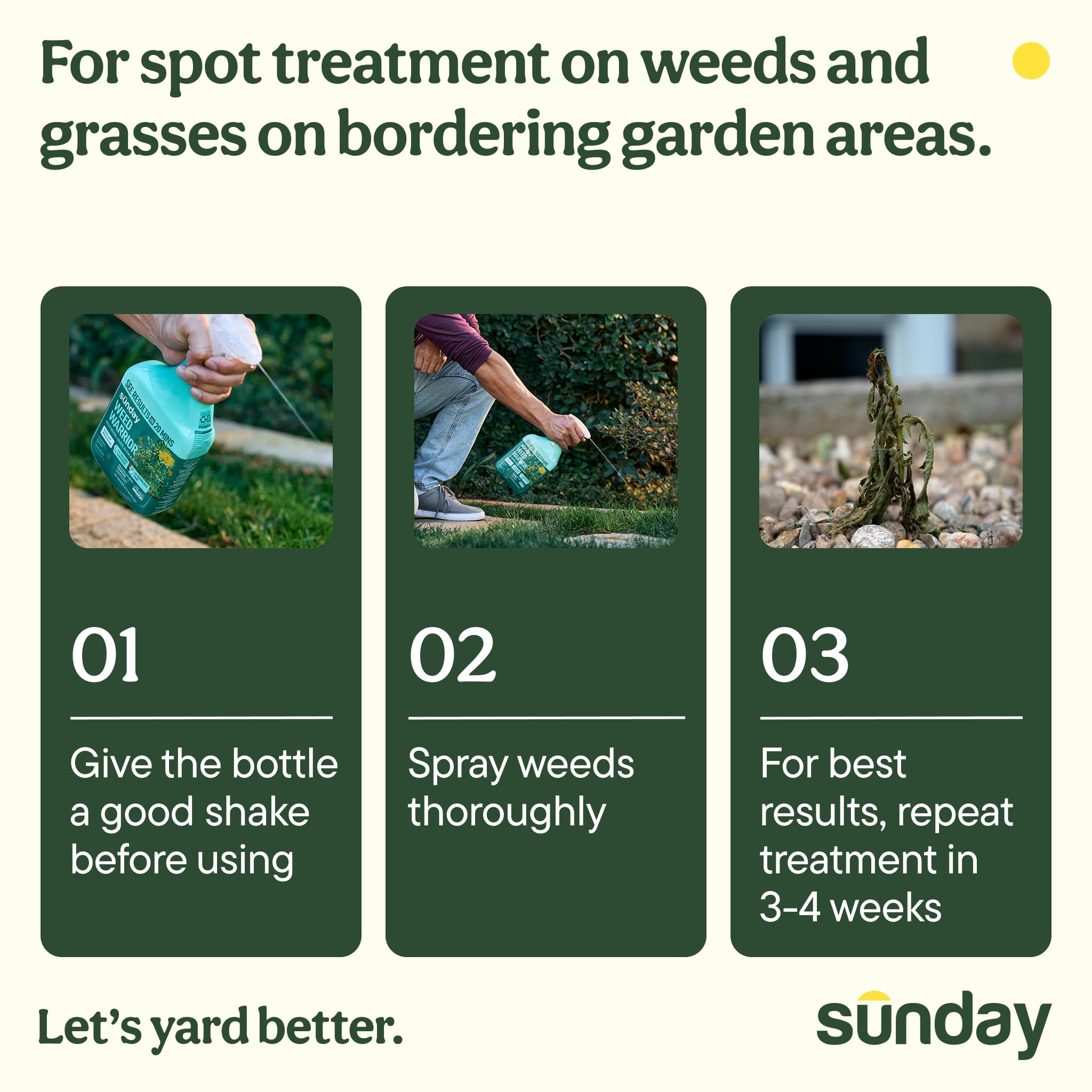 SUNDAY Weed Warrior 2-pack packaging emphasizes value and broad site coverage.