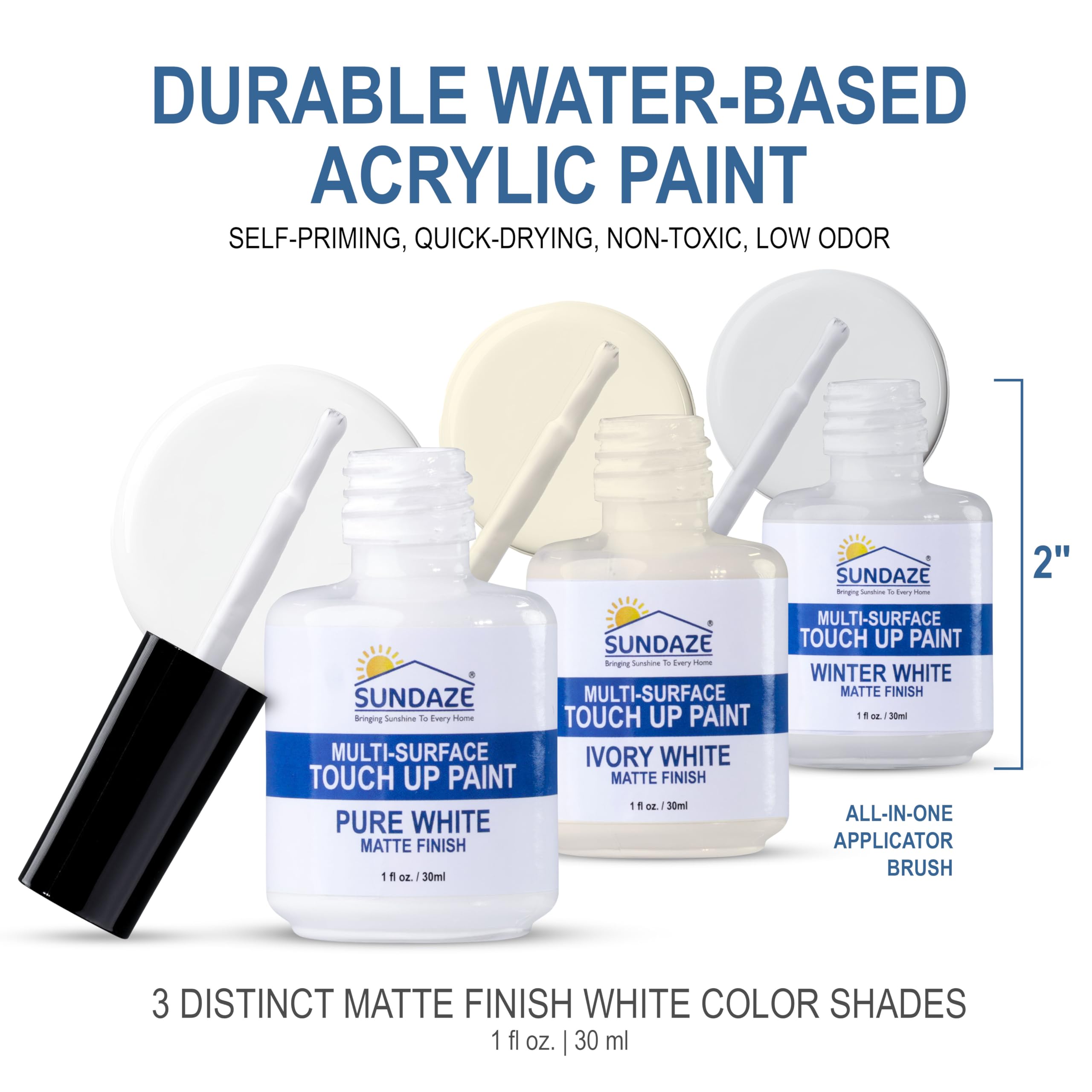 Sundaze matte finish dries quickly, blending with surrounding surface.