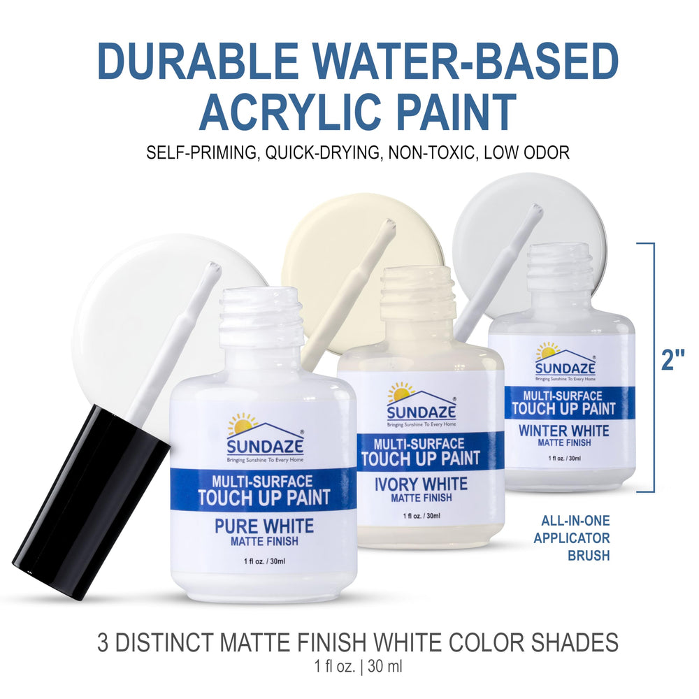 Sundaze matte finish dries quickly, blending with surrounding surface.
