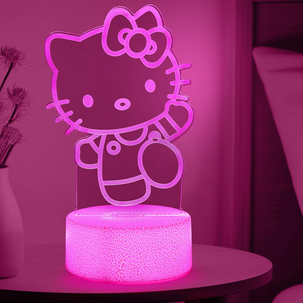 Sunduck Pink Kawaii Kitty 3D Night Light on box view, gift-ready charm