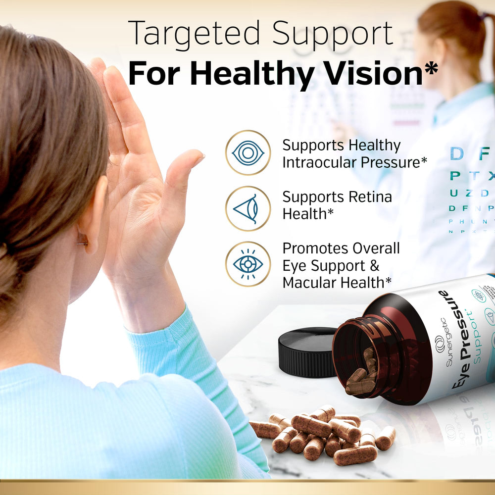 Sunergetic blend with bilberry, pine bark, and grape seed for antioxidant eye support.