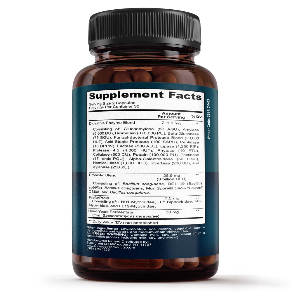 Sunergetic bottle side view showcasing clean label design
