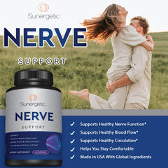 Sunergetic Premium Nerve Support dosage panel with serving details