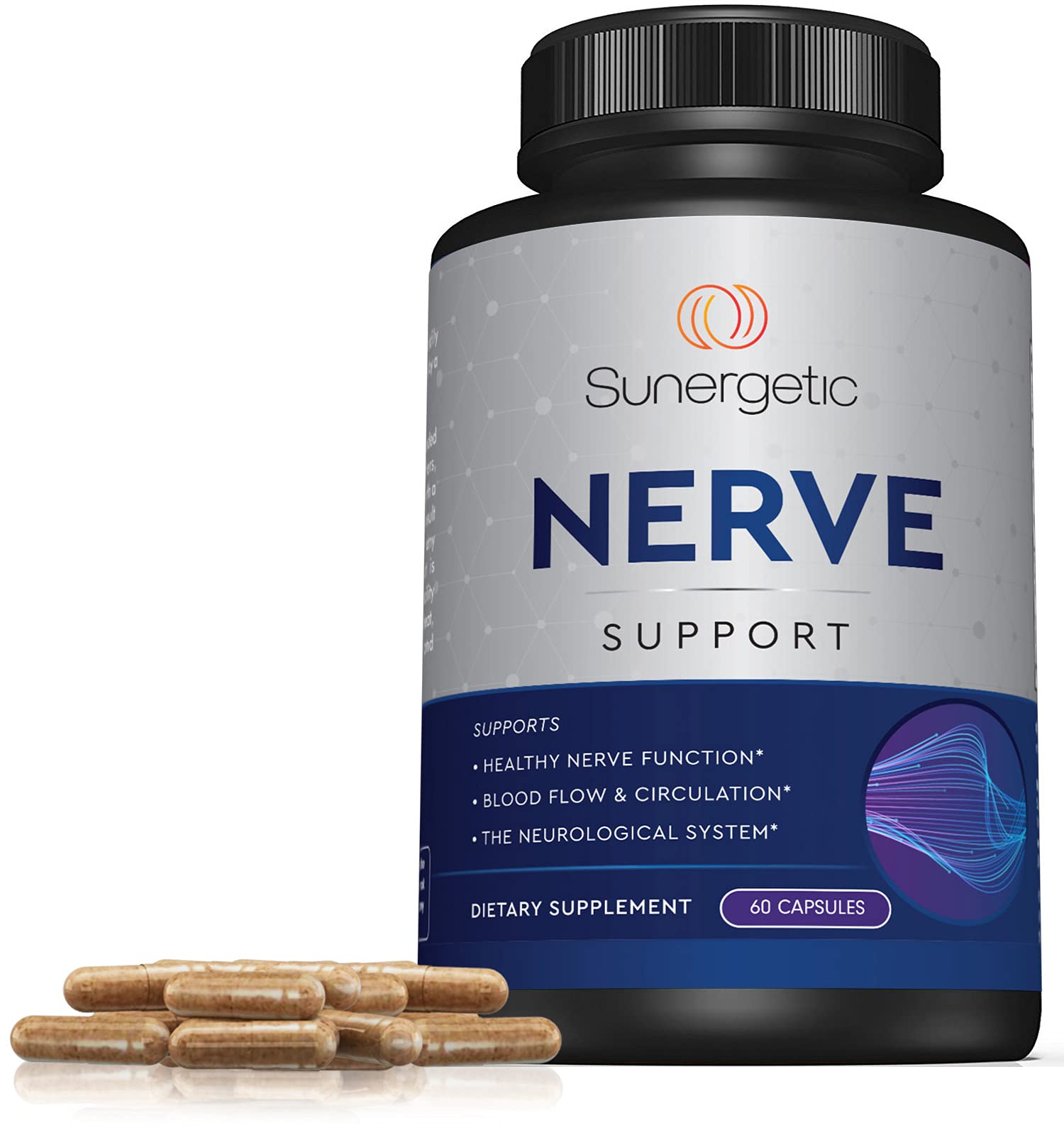 Sunergetic Premium Nerve Support hands demonstrating use