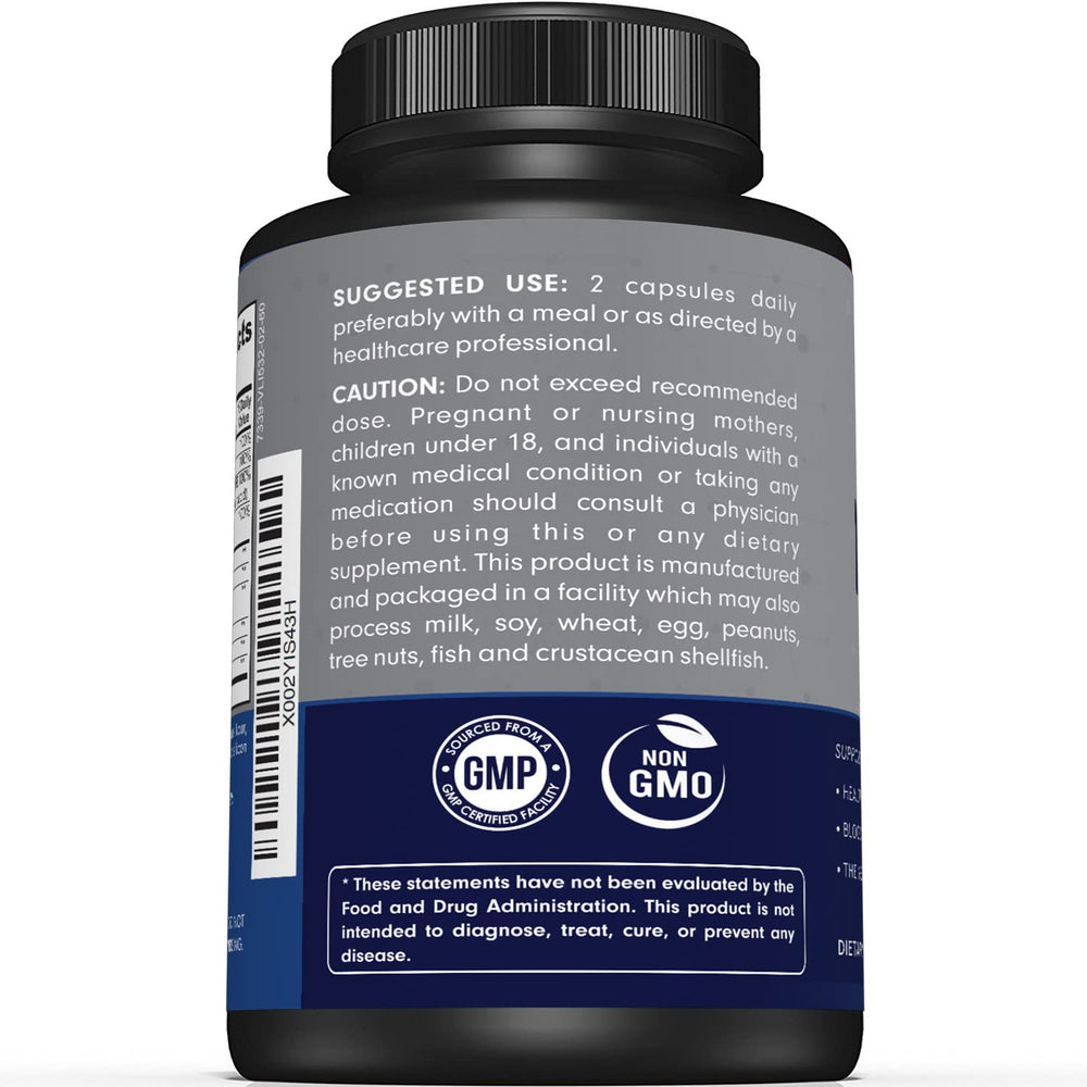 Sunergetic Premium Nerve Support ingredients label showing ALA, Benfotiamine and ALC