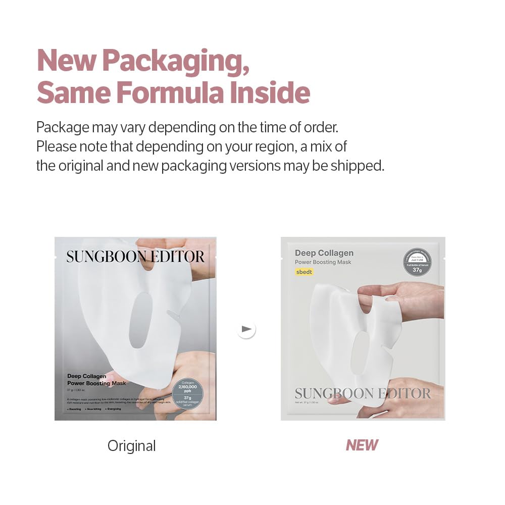 SUNGBOON EDITOR collagen mask sheet closeup shows hydrogel texture for hydration.
