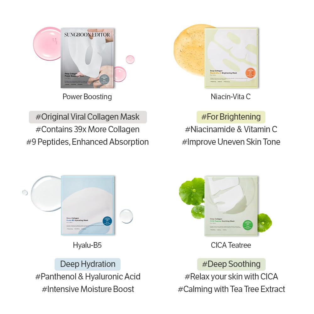 SUNGBOON EDITOR collagen mask surface becoming transparent for comfortable wear.