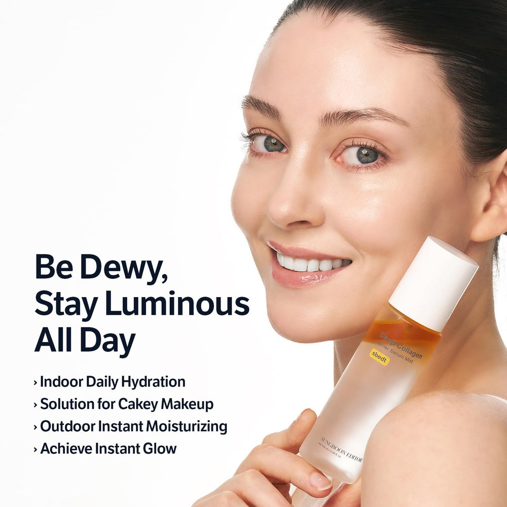SUNGBOON EDITOR Deep Collagen Barrier Serum Mist on-skin demonstrates lightweight hydration