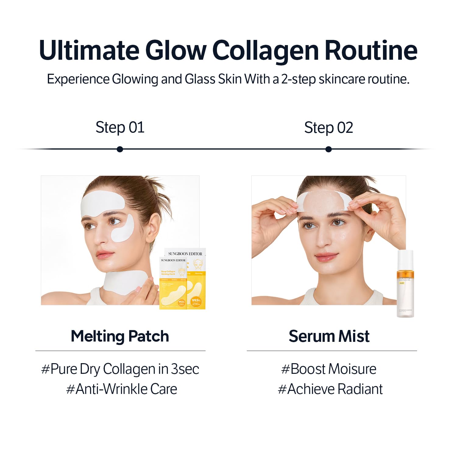 SUNGBOON EDITOR Deep Collagen Barrier Serum Mist routine-ready setup