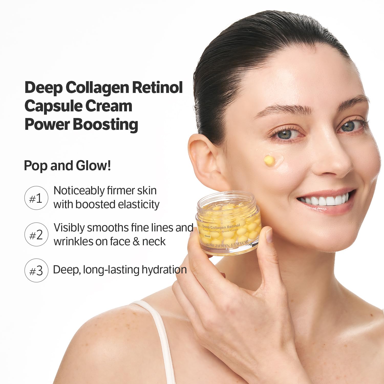 Sungboon Editor Deep Collagen Retinol Cream capsule pour showing controlled release for even coverage