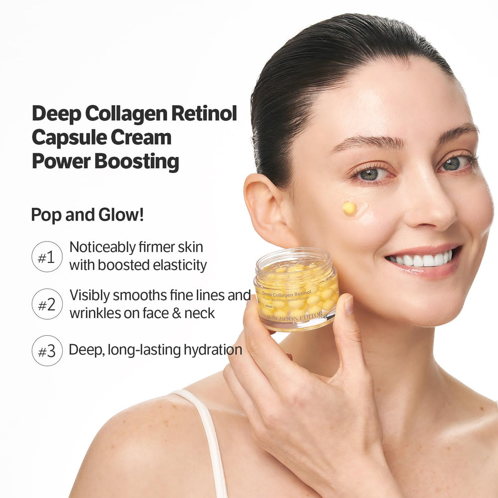 Sungboon Editor Deep Collagen Retinol Cream capsule pour showing controlled release for even coverage