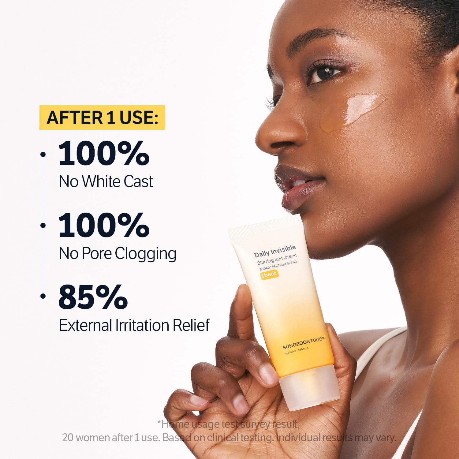 SUNGBOON EDITOR vitamin-rich formula bottle supports hydration and brightness.
