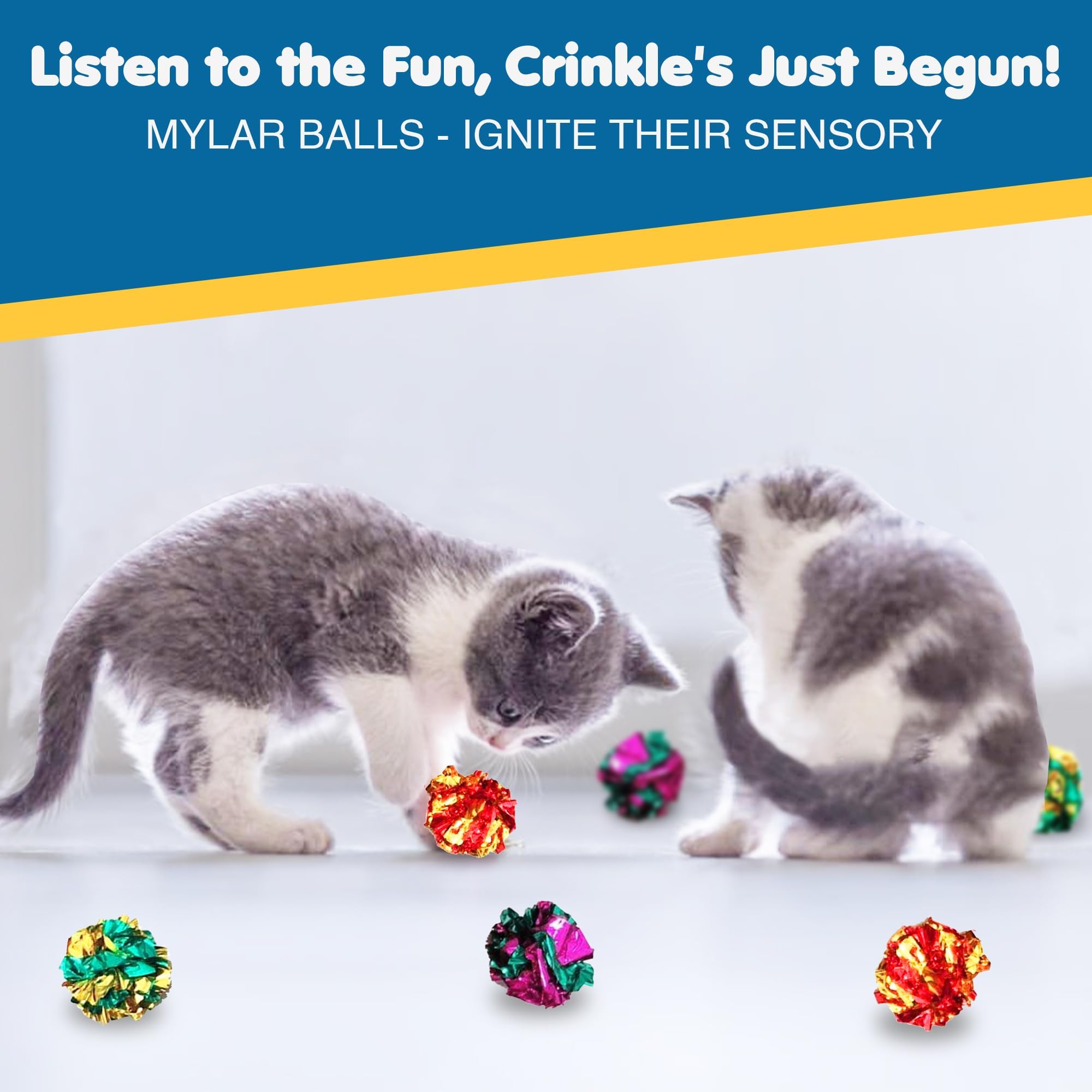 SunGrow interactive cat ball playset promotes movement and coordination.