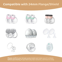 Suniceme BPA-free silicone flange inserts promote a safe, flexible fit during pumping.