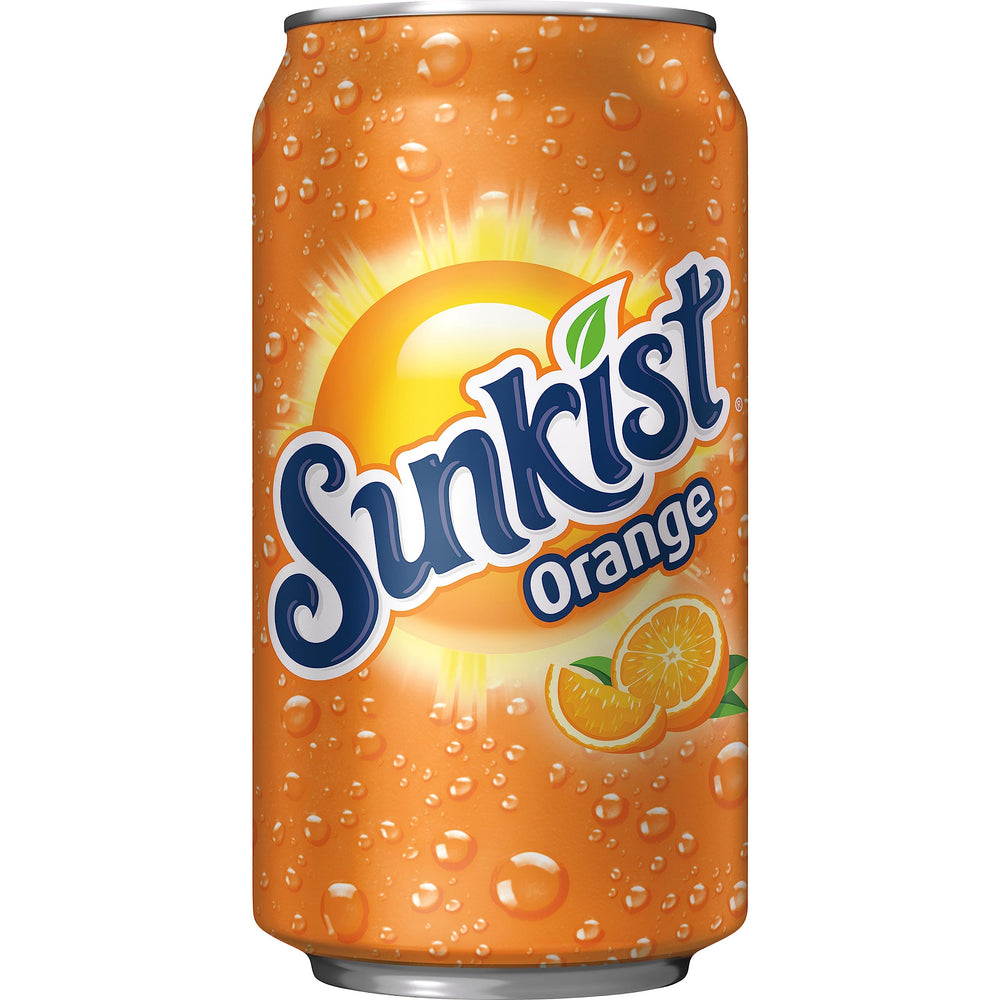 Glass with ice and Sunkist Orange Soda for a refreshing serve