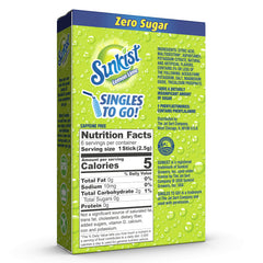 Sunkist Singles To Go lemon-lime pour adding refreshing flavor to water