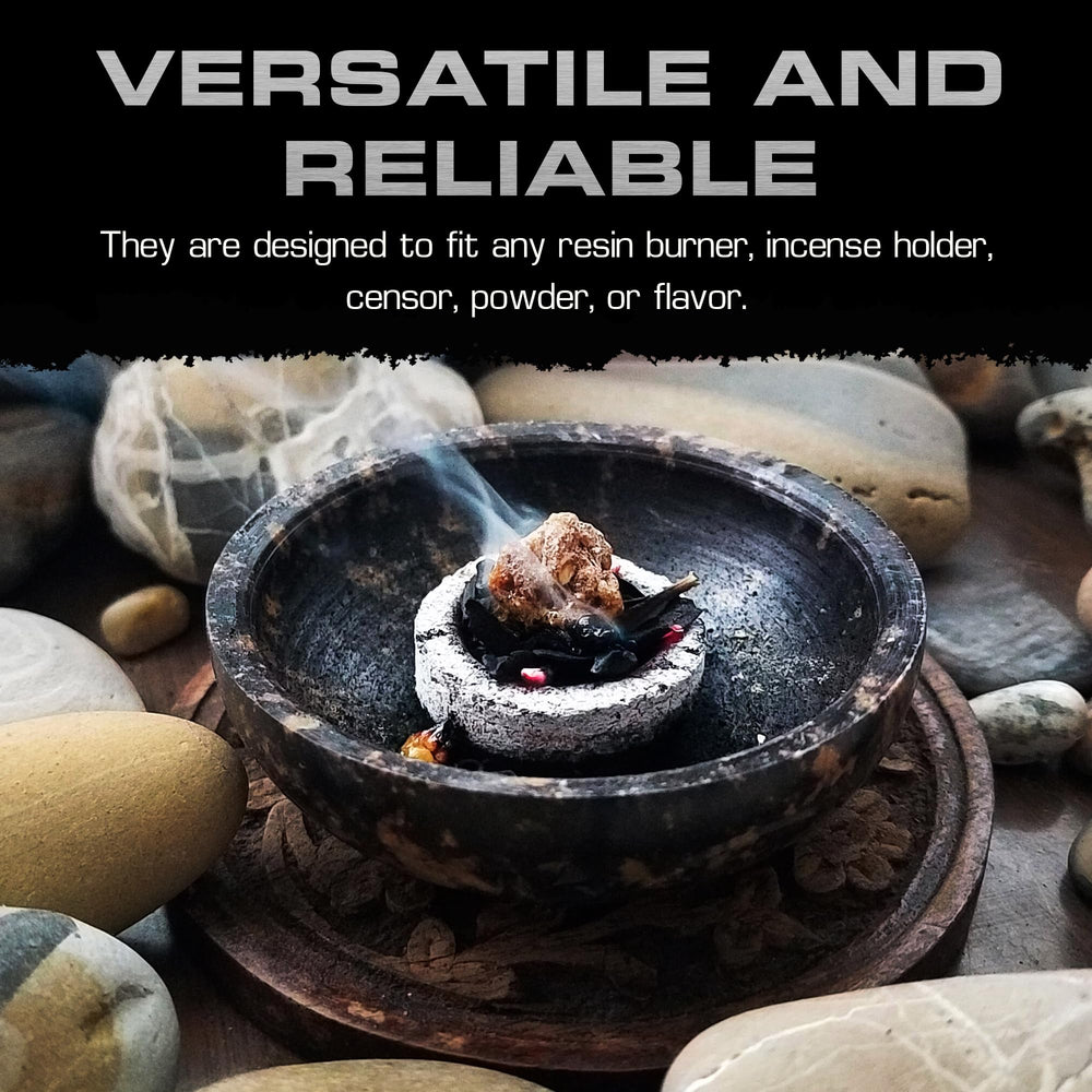 Sunlight Charcoal quick-light briquettes for effortless resin heating.