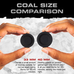 Sunlight Charcoal slow burn coals reduce smoke during aromatherapy.