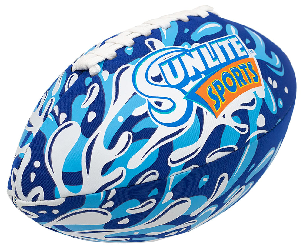 Sunlite Sports waterproof football in pool setting with durable build and easy grip