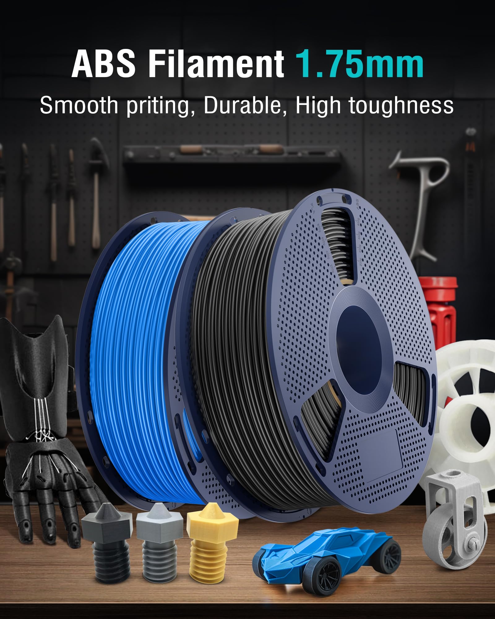 SUNLU ABS filament on a compatible 3D printer, highlighting broad compatibility.