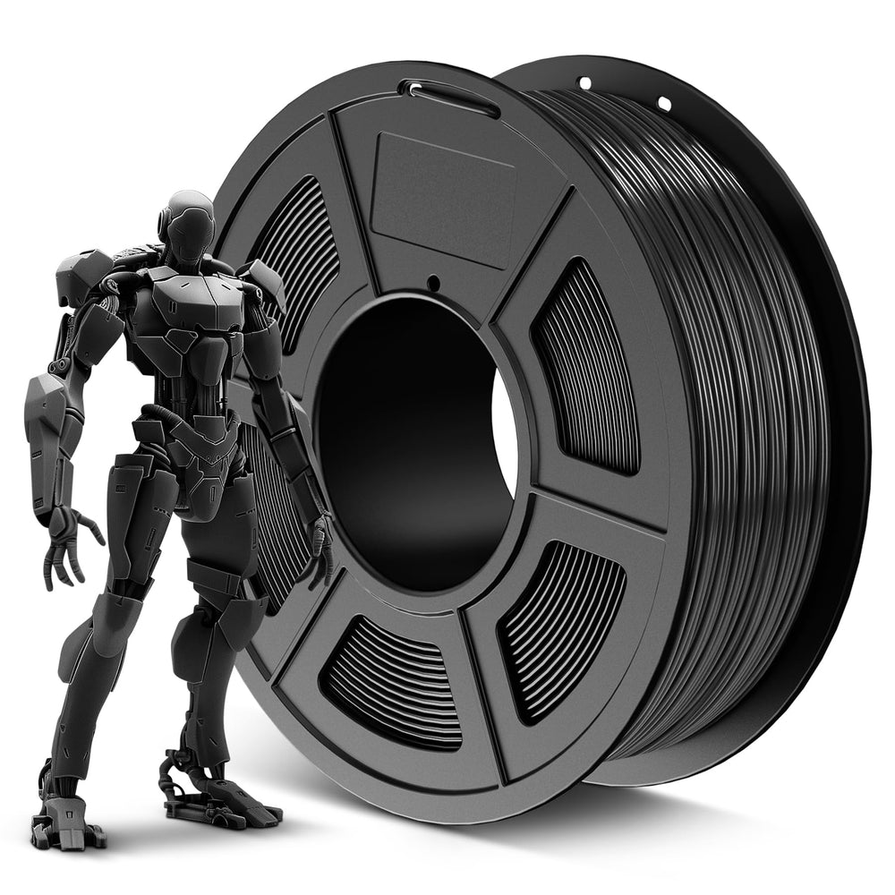 SUNLU ABS 1.75mm black filament spool, smooth winding for reliable feeding.