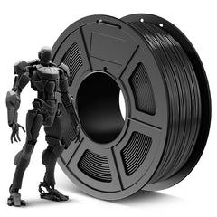 SUNLU ABS 1.75mm black filament spool, smooth winding for reliable feeding.