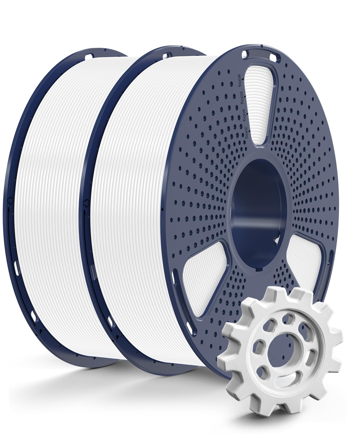 SUNLU high-speed PETG front spool in white for fast prototyping