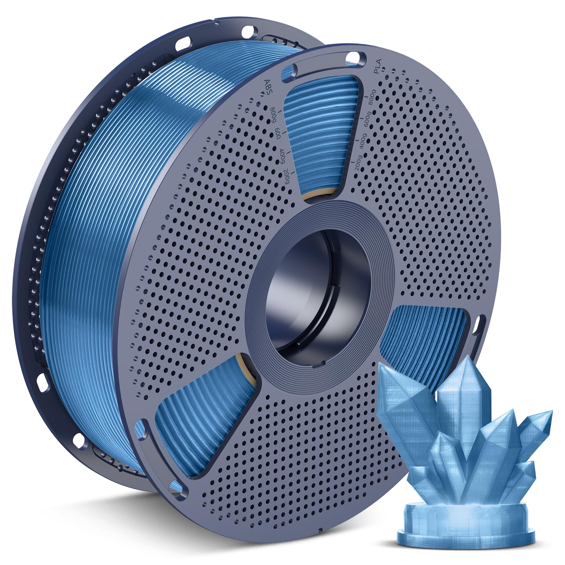 SUNLU Ocean Haze PLA 1kg spool viewed front for reliable prints.