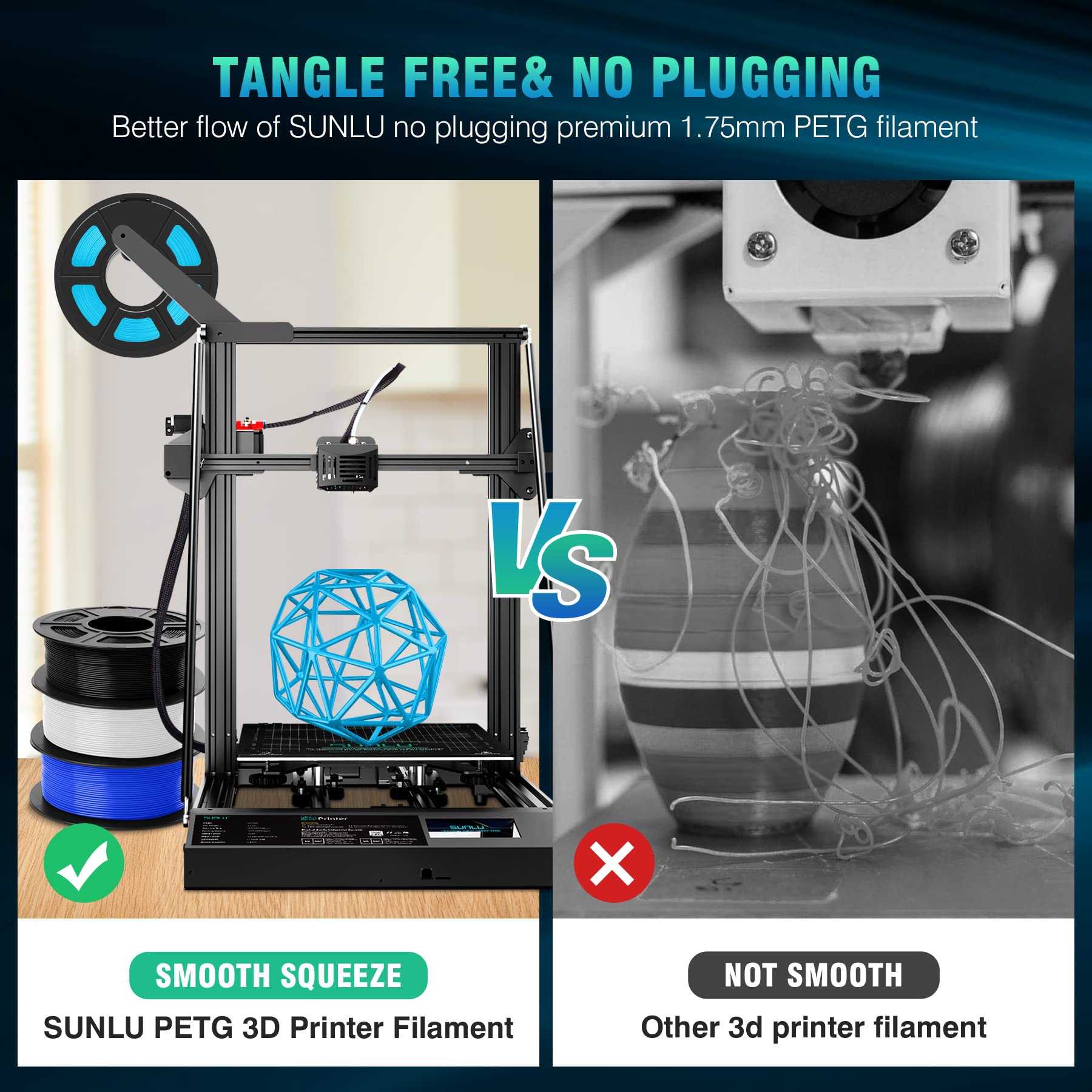 SUNLU PETG filament two-spools: value pack with steady supply.