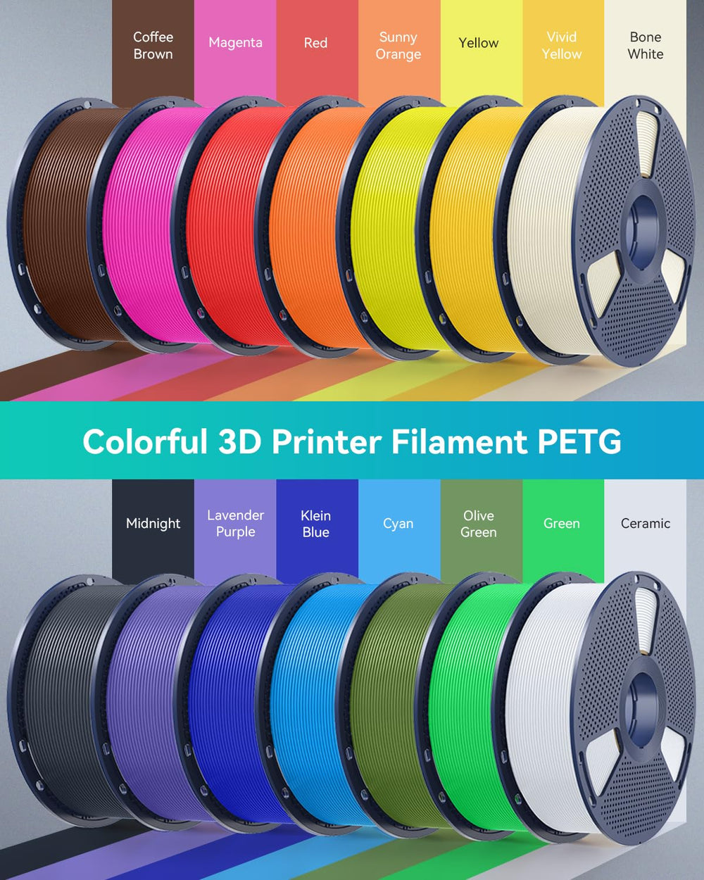 SUNLU PETG 1.75mm filament compatible with many 3D printers.
