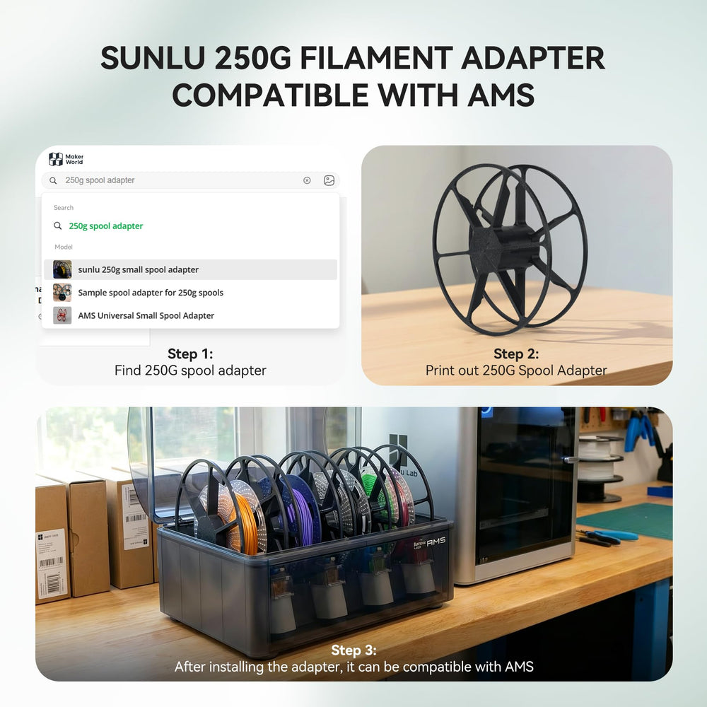SUNLU PLA spool close-up shows 1.75 mm diameter for consistent extrusion.