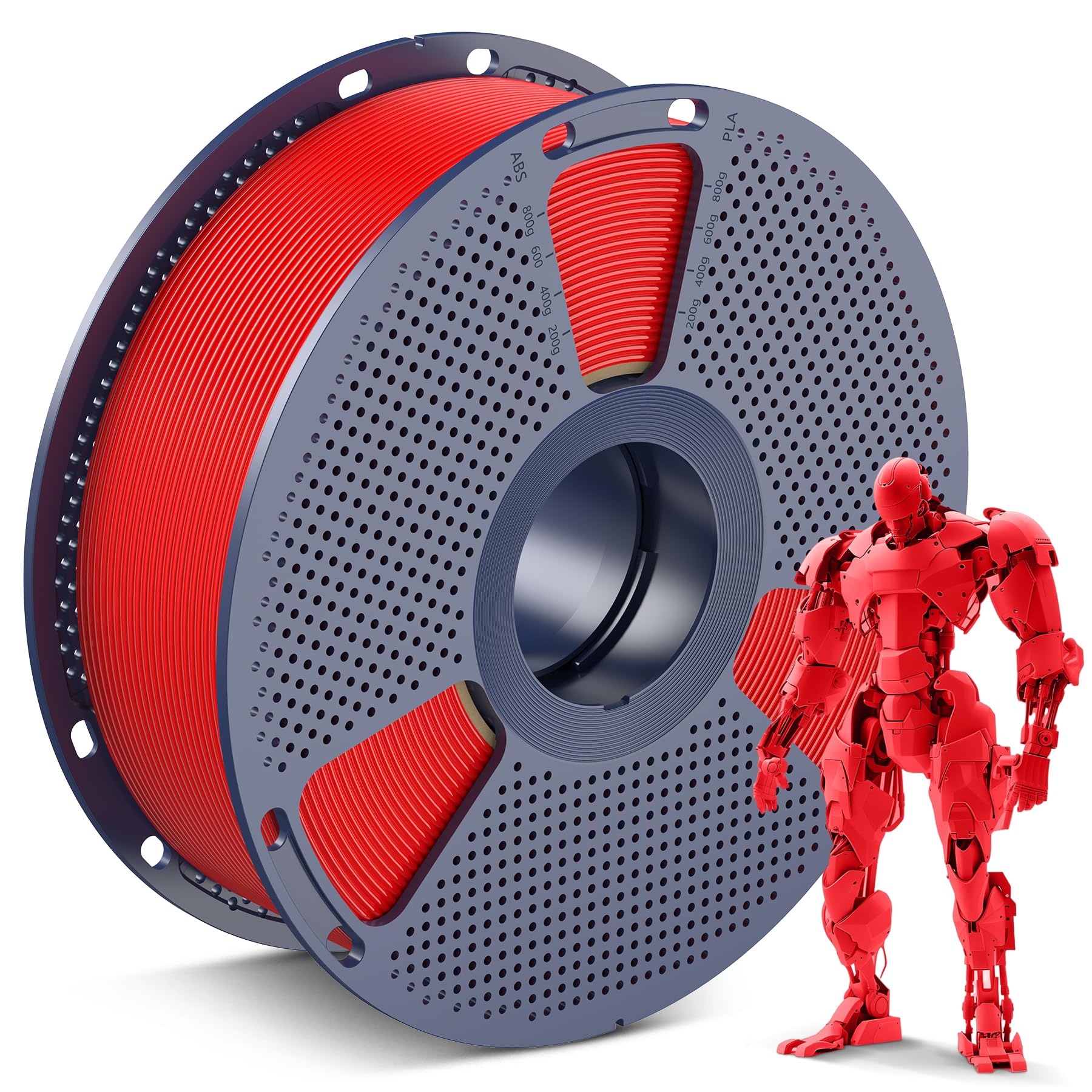 SUNLU PLA red filament spool neatly wound for smooth feeding.