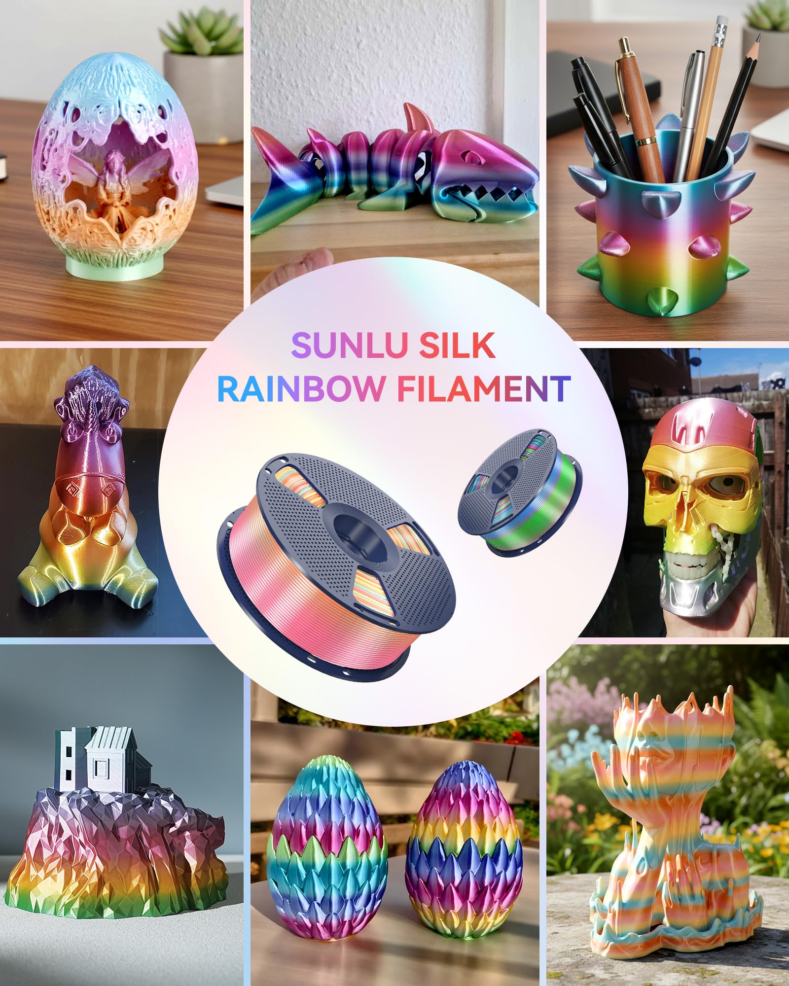 SUNLU Silk Rainbow is compatible with a wide range of 1.75mm FDM printers.