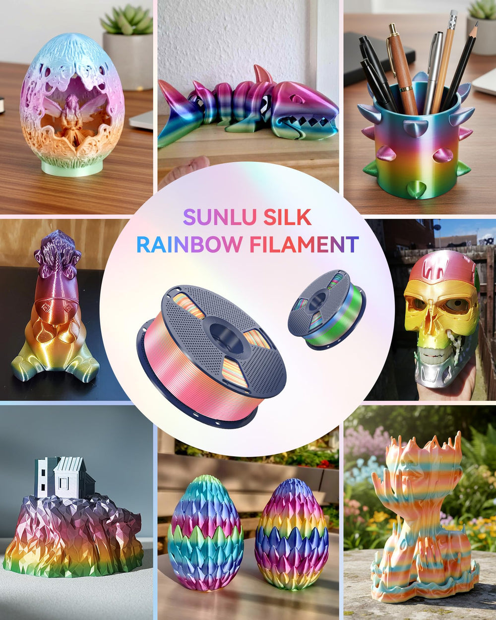 SUNLU Silk Rainbow is compatible with a wide range of 1.75mm FDM printers.