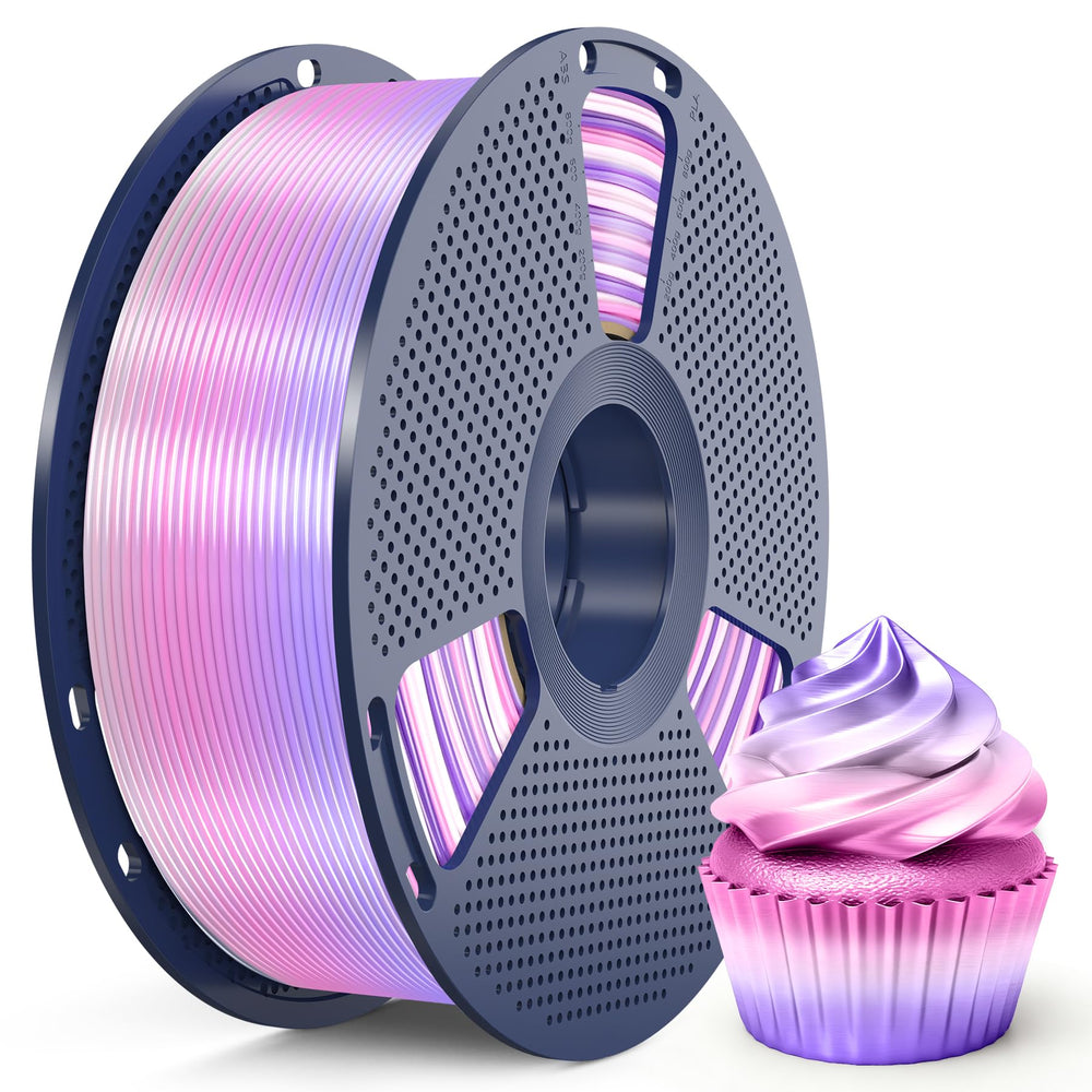 SUNLU Silk Rainbow filament spool with gradient colors for vibrant art prints.