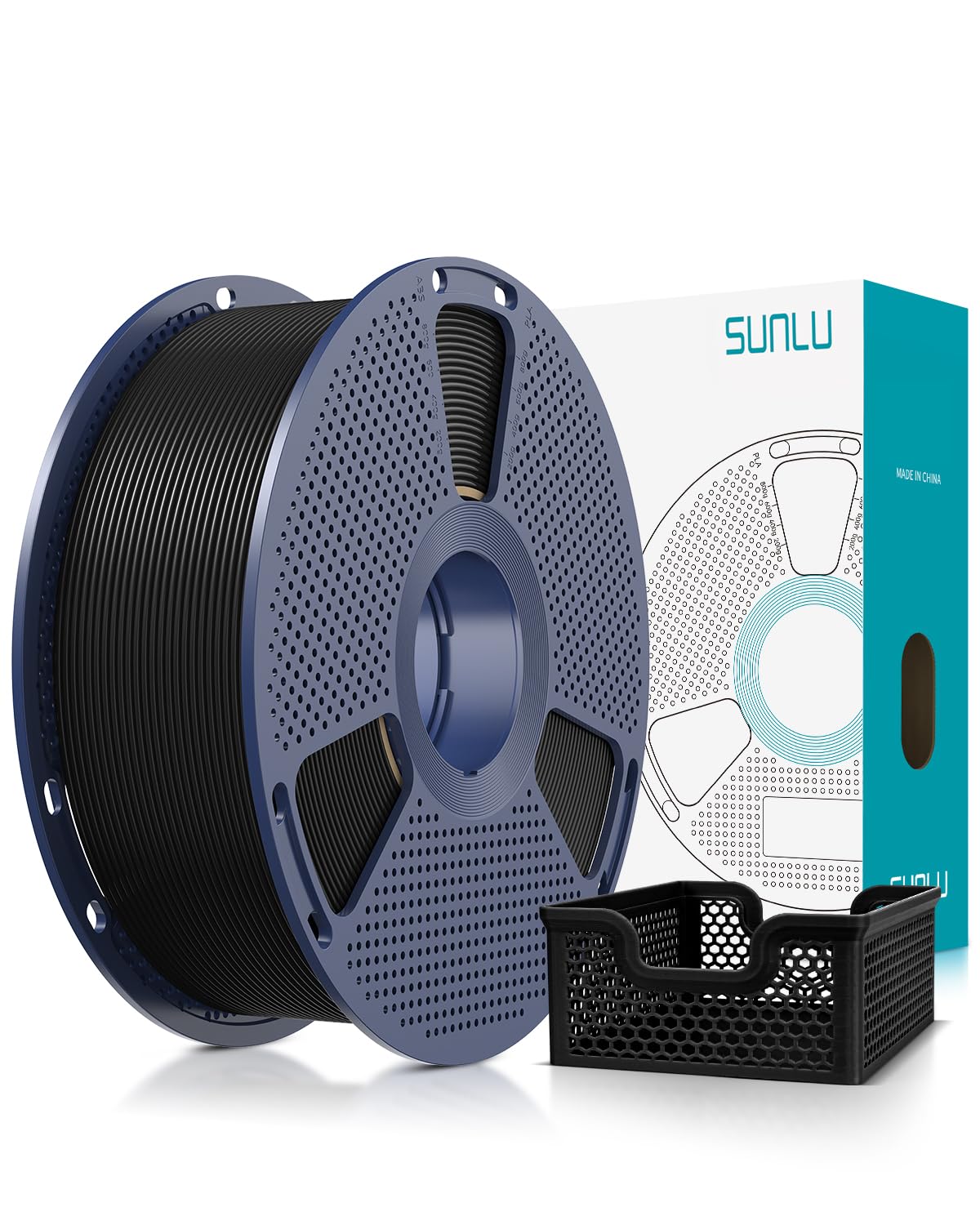 SUNLU upgraded PLA+2.0 filament spool with removable core for easy refills.