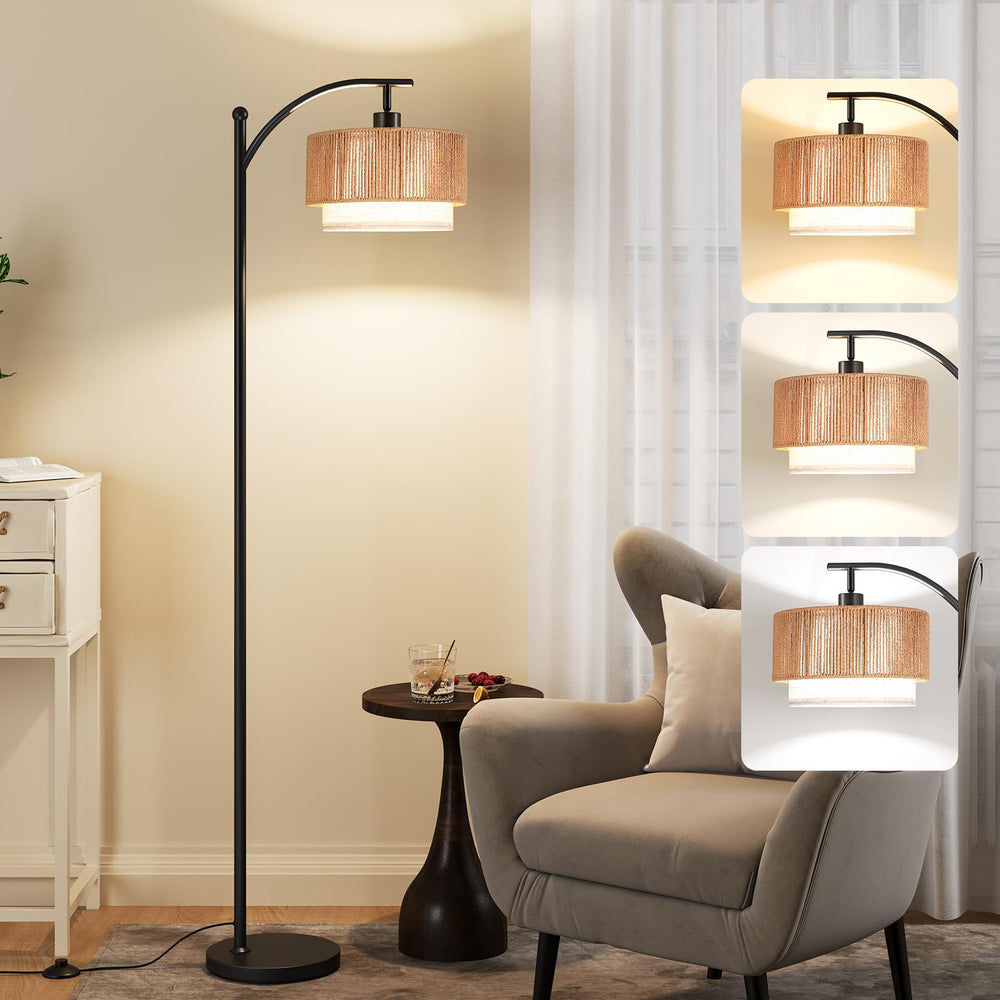 SUNMORY boho farmhouse style lamp complements bedroom decor.