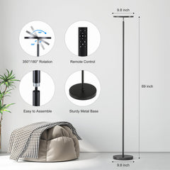 SUNMORY floor lamp 350-degree rotation demonstrates flexible light direction.