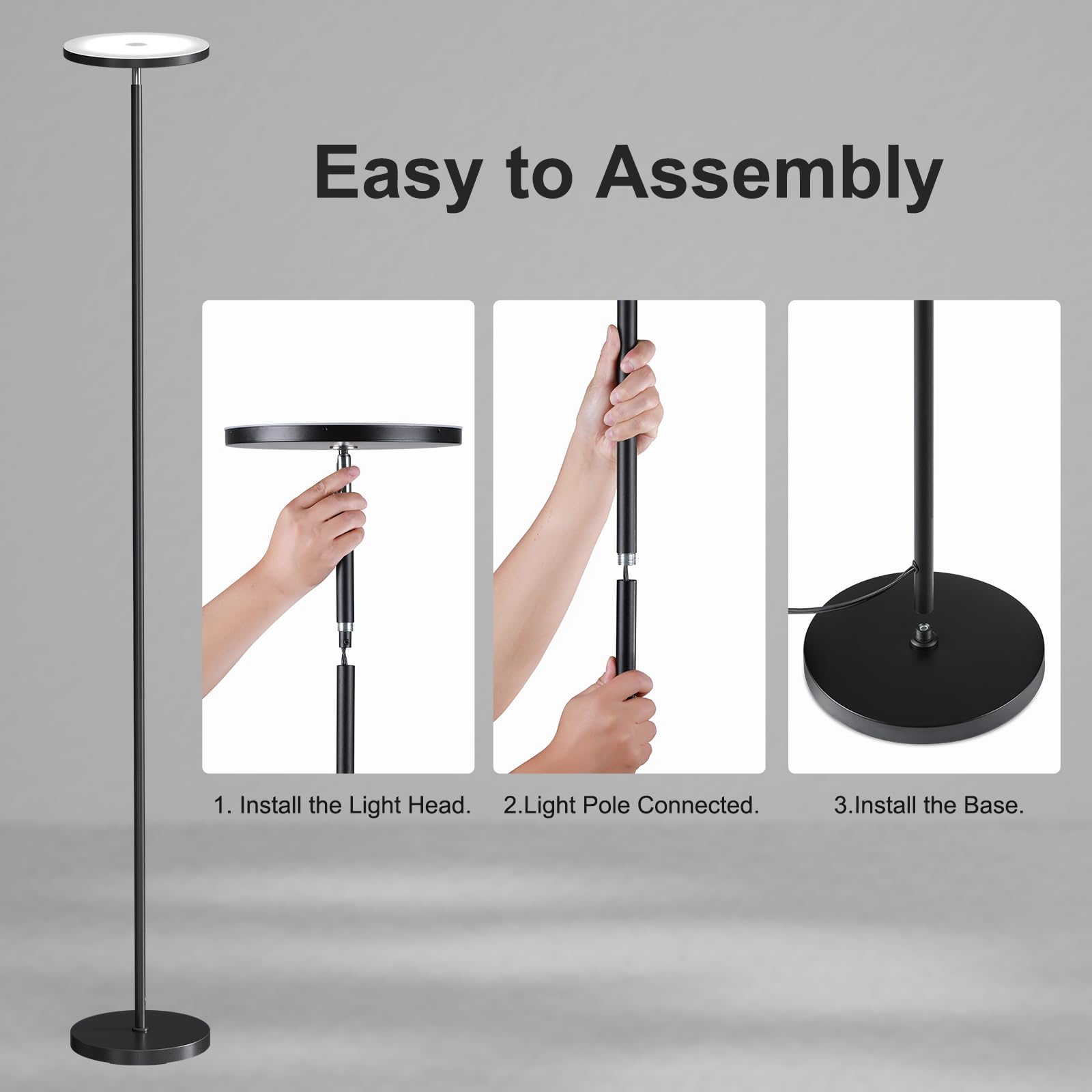 SUNMORY floor lamp energy-saving LED delivers bright output efficiently.