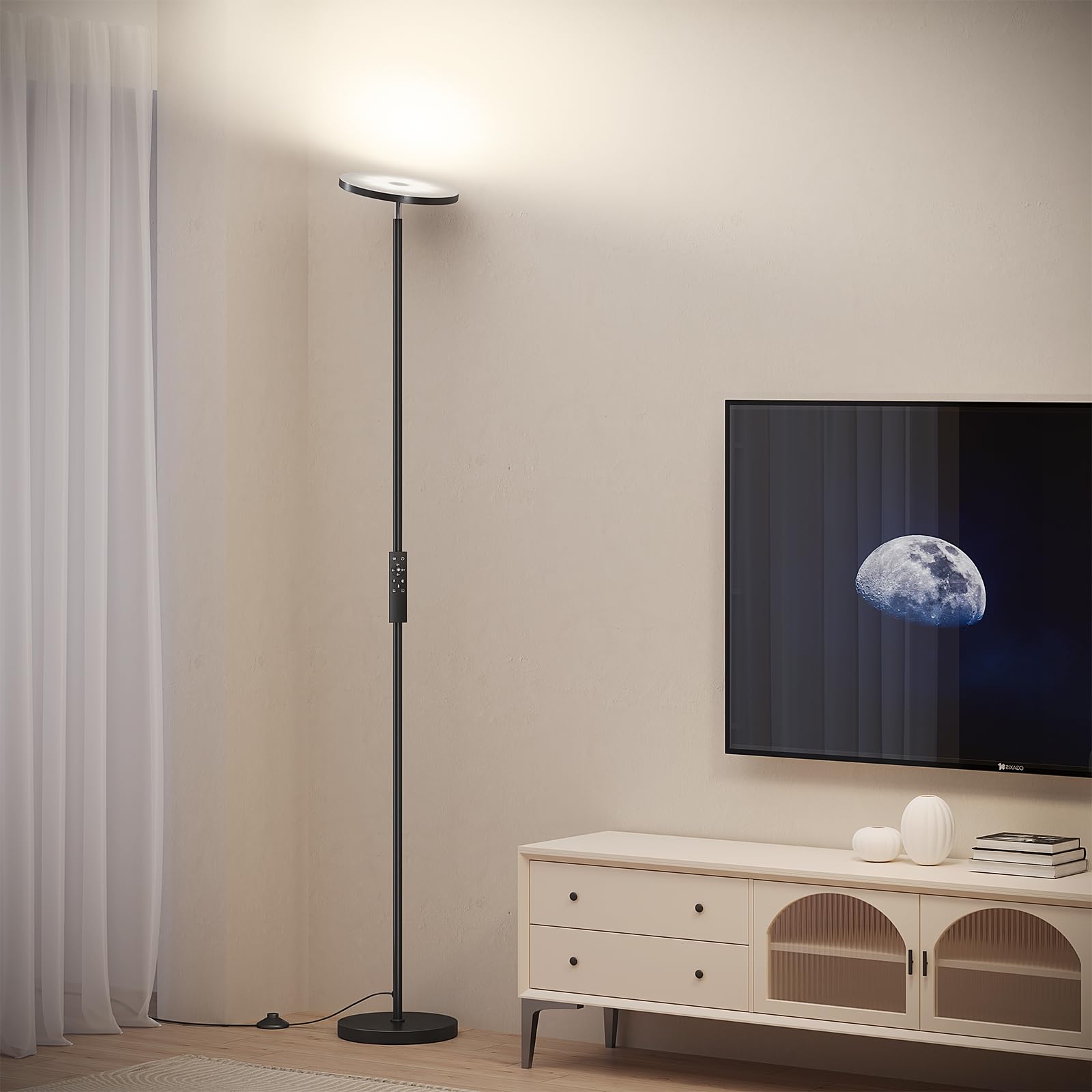 SUNMORY floor lamp heavy base provides stable support.