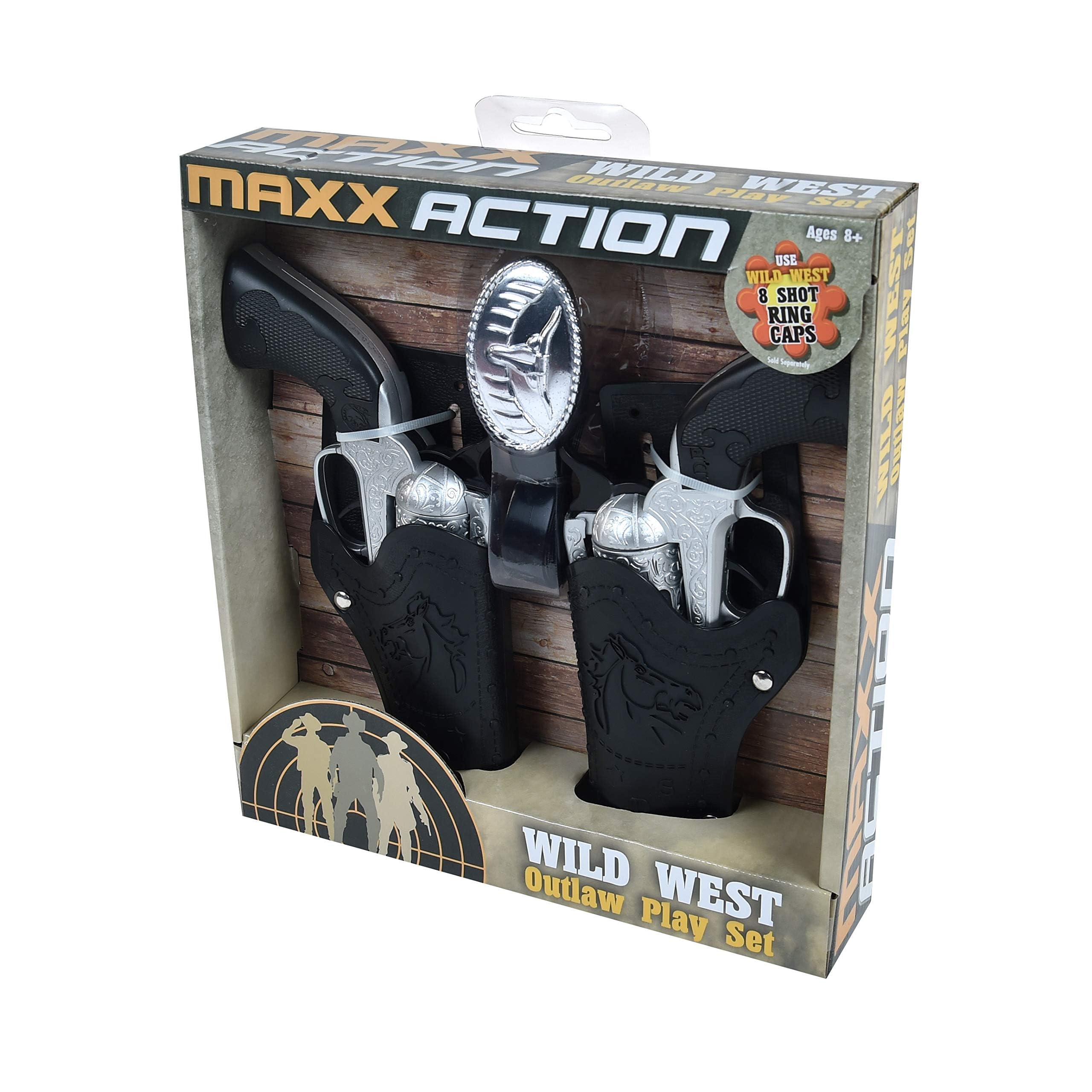 Sunny Days Maxx Action Wild West Outlaw Play Set custom belt adds authentic western flair.